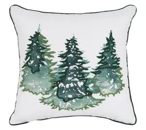 18" x 18" Evergreen Trees Throw Pillow by Valerie