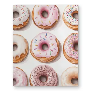 212 MAIN Light Beige Donuts Aluminium Metal Print Wall Artwork - 16x20 in, Artistic Wall Decor, Stylish Room Accent, Gift-Worthy Home Supply