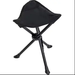 Outdoor Ultralight Portable Folding Tripod Steel Frame Oxford Cloth Cover Compact Travel Stool