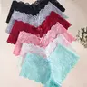 6 Pcs Women's Bow Decor Scallop Trim Lace Panty, Lace Trim Briefs, Soft Comfy Breathable Knickers for Daily Wear, Elegant Chic Ladies Underwear, Intimates Panties for All Seasons, Fashion Comfy Underwear, Everyday Wear Panties, Fitted Knicker