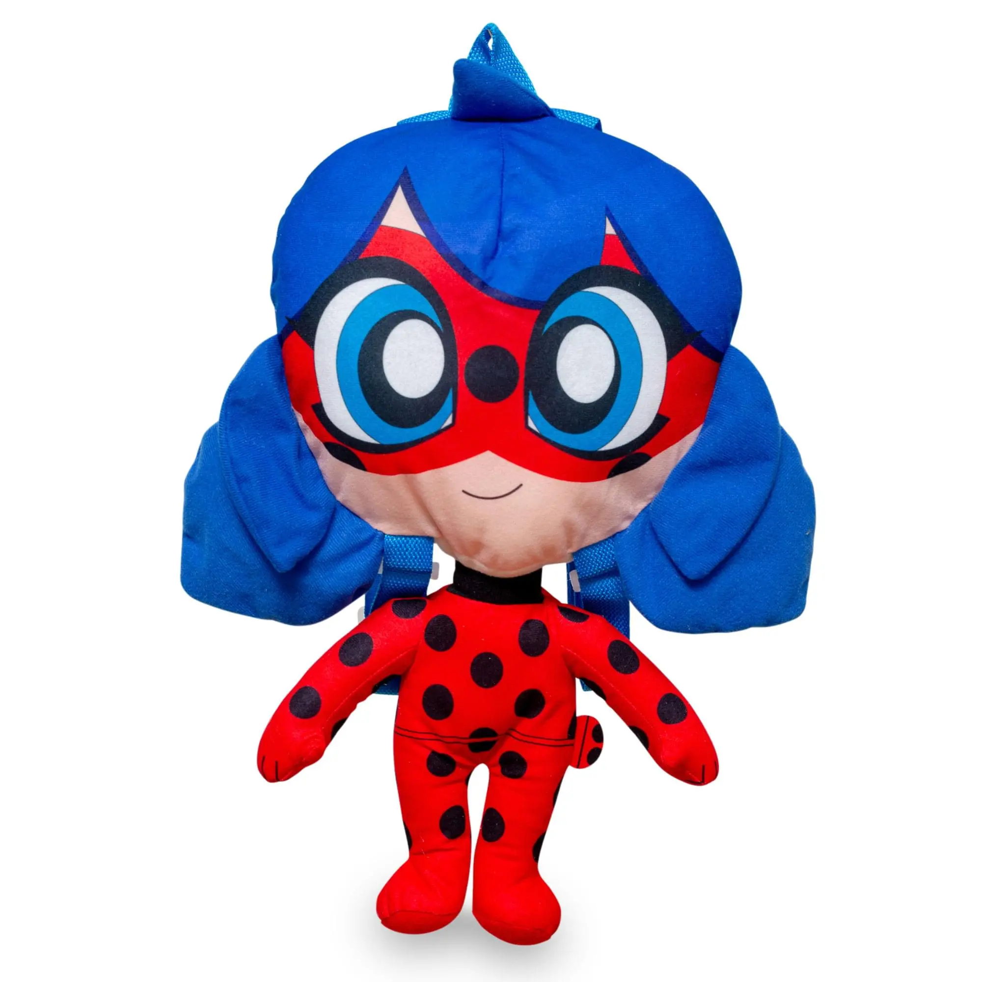 Miraculous Ladybug 17-Inch Collectible Plush Backpack, Custom Design, Soft Plush, Spot Clean, Top Loop for Storage