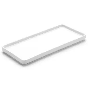 8" Bathroom Tray for Counter - Ceramic Vanity Tray for Bathroom - Small Rectangle Ceramic Tray - Kitchen Soap Tray - Ceramic Tray for Kitchen Counter - Bathtub Organizer Light Household