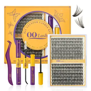OQ Lash Soft and Cute Premium Fiber D Curl DIY Eyelash Extension Kit-30D40D 8K 16K 24K 100D150D Fairy Diva Regina-Waterproof Long lasting Lashes Makeup For Girl-Bond and Seal Eyelash Glue and Lash Remover Beginner Friendly Individual Lashes