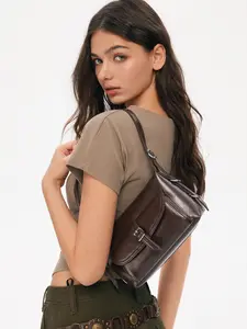 Cider BUCKET DECOR FAUX LEATHER SHOULDER BAG