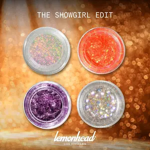 The Showgirl Edit | Glitter Identity Series | 4-Piece Mini Glitter Set for Vegas Glam, Concert Makeup, Orange & Iridescent Stage-Ready Sparkle by Lemonhead LA