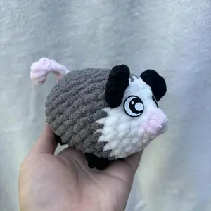 Large Opossum - Handmade -  Crochet Plushie