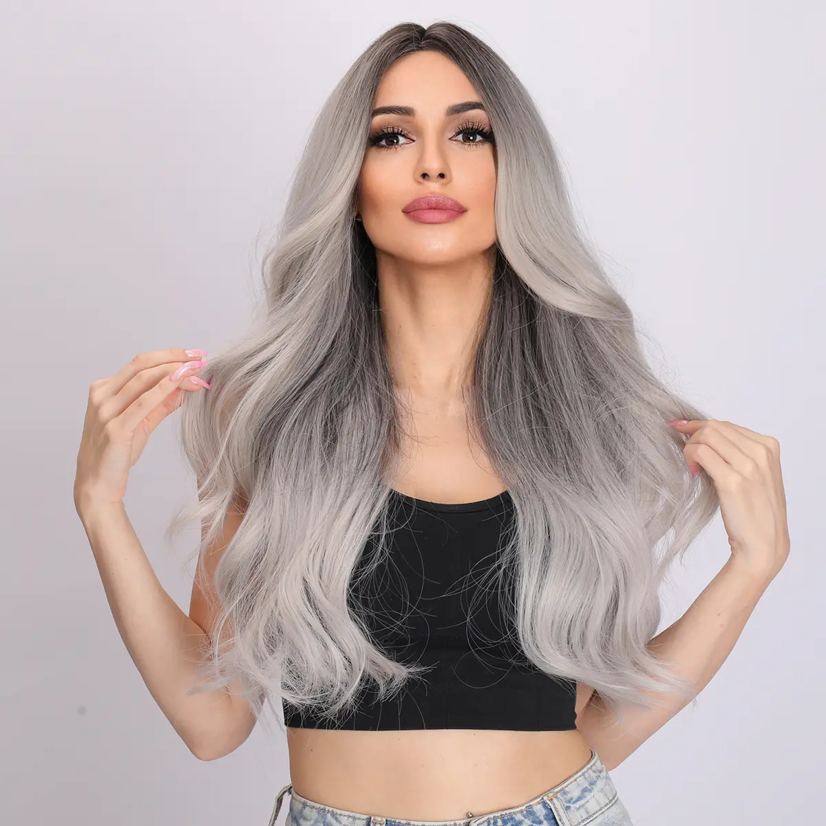 【Nina】 Loose Wave Gray Wig For Women - 30 Inch | SM1623 | Popinrow