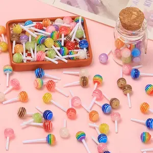 40pcs mixed mini color lollipop resin small model multifunctional rhinestone jewelry - suitable for nail art, scrapbook making, scrapbook DIY, wedding decoration, and nail art crafts matching Mixed Resin Rhinestones
