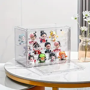 Clear Dustproof Stackable Action Figure Display Box, 1 Count Double Layer Acrylic Blind Box Storage Box, Doll Display Box, Collectible Box, Home Organizer for Living Room Bedroom