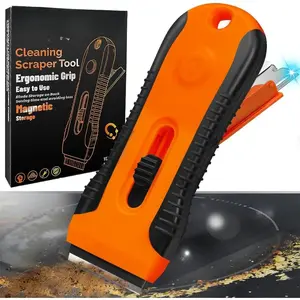 Non Scratch Oven Hob Cleaner with Storage Box, Multi-Surface Cleaning Tool - Removes , Caulk, Adhesive from Windows, Glass, Tiles, Floors & Stove Tops(15 Extra )