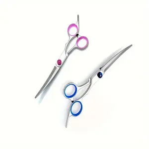 Stainless Steel Pet Hair Trimming Scissors, 1 Count Pet Grooming Scissors, Professional Pet Hair Trimming Tool for Dogs & Cats