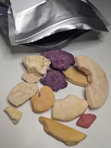 Freeze Dried Fruit Slices Mix 5.29oz (150g) - Fruit Chips Strawberry Mango Banana Pineapple Apple Peach - No Added Sugar Non-GMO Vegan