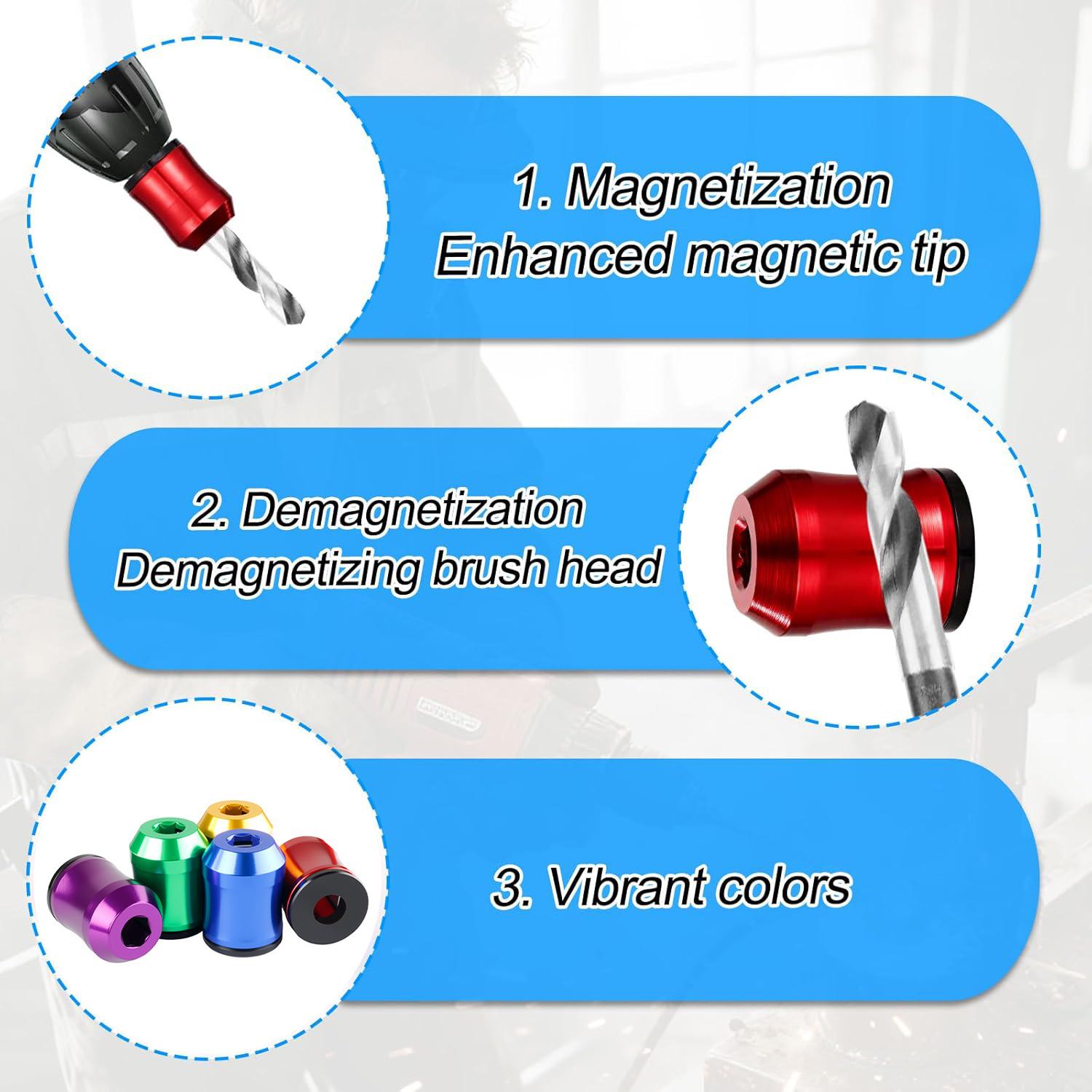 Universal 1/4 Inch Magnetic Screw Ring Holder, Removable Magnetic Drill Bit Holder for Hex Screwdriver & Power Tools