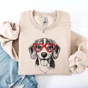Beagle, Pet, Dog Breed, Valentine's Sweatshirt, Crew Neck, Women's, Crewneck, Valentine's Day, Love, Heart, Cupid