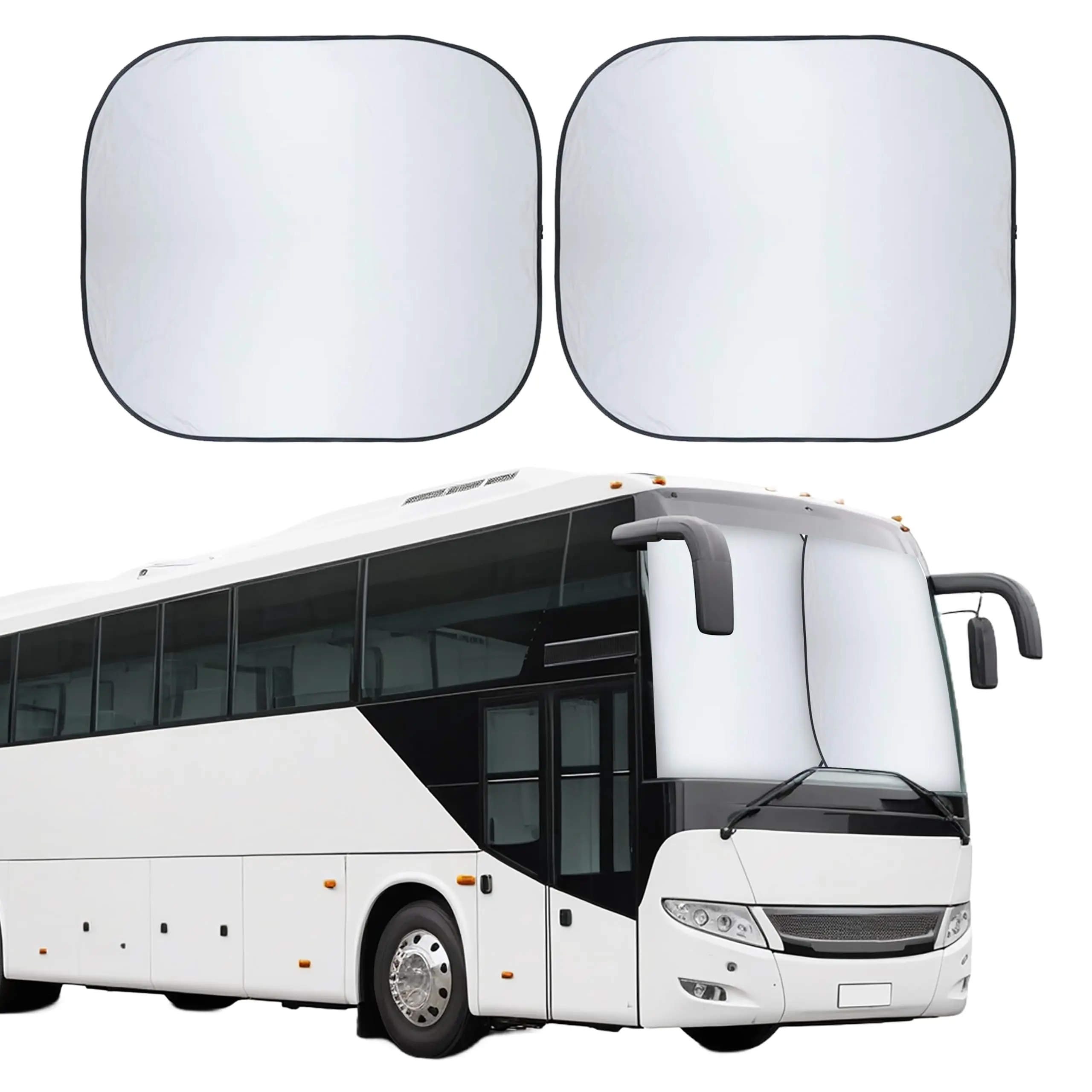 Foldable Spring Rv Windshield Sunshade  Reflective 240t Polyster Keeps Your Cool Front Rvs Motorhomes Large Bus Side Window Xx-large (each 41.5 In X 50 In)