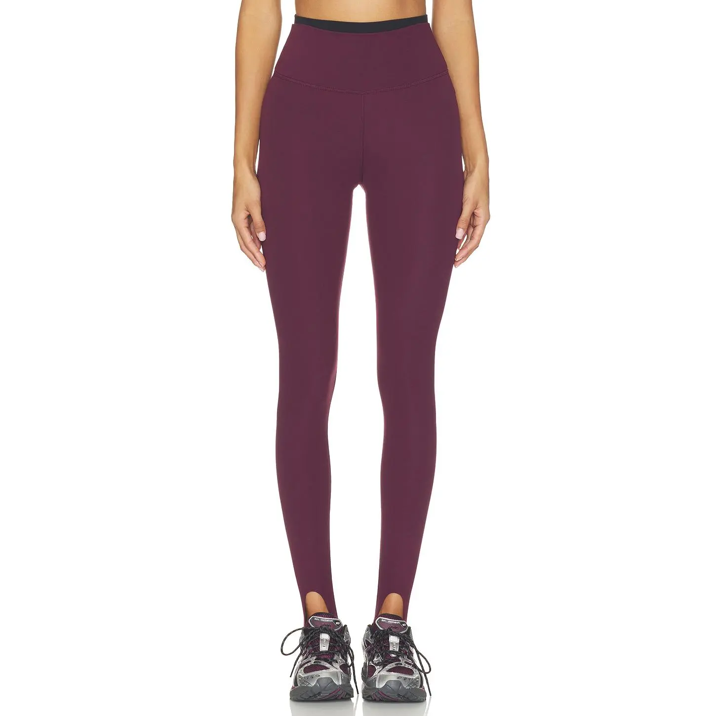 Splits59 River Dual Airweight Stirrup Legging in Dark Cherry & Black