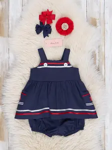 Navy Star Spangled Pocket Bloomers Outfit