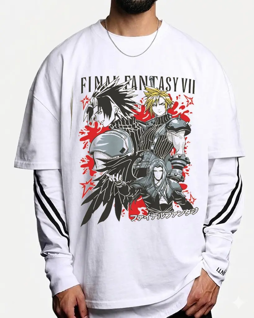 Final Fantasy VII Anime Inspired Game Design Gift for Fans T-Shirt