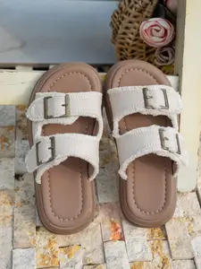 2026 New Girl's High-End Comfort Soft Sole Beach Sandals, One-Piece Slip-On Slippers with Dress, Medium-Large Kids' Summer Shoes, Buckle Sandals
