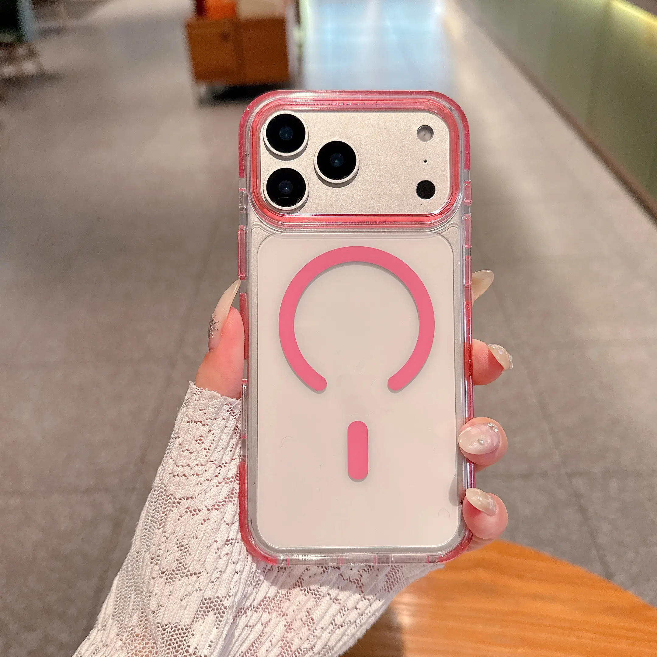 Transparent Magnetic Cellphone Cover with Shockproof Casing, Drop-Proof Design, Lens Protection & MagSafe Fit, Transparent Shockproof Shell for iPhone 13/14/15/16/17 Pro Max Plus Mobile Phone Accessories