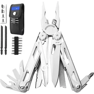 Multitool, 29-in-1 Multitool Pliers with Replaceable Wire Cutters and , Heavy-duty Stainless Steel Multi-tool Set and Nylon Sheath for Camping  multi tool for Man
