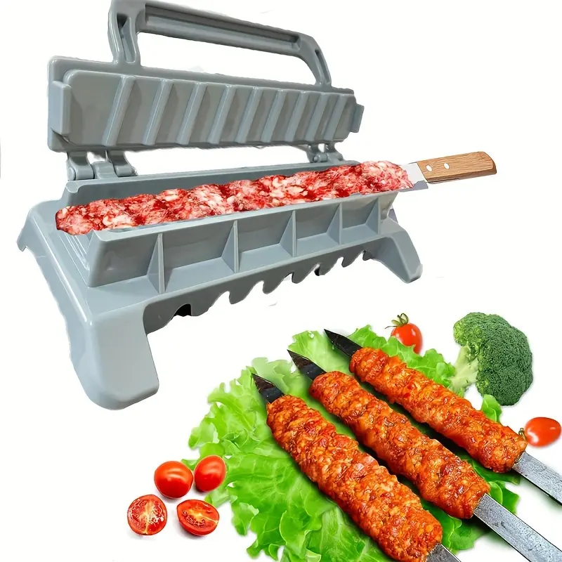 Easy Kebab Maker, 1 Count Single-row Plastic Skewer Mold, Food Safe and Portable Grill Presses & Irons for Effortless Barbecue, Barbecue Accessories, Barbecue Utensils, Grilling Tools, Bbq Tools