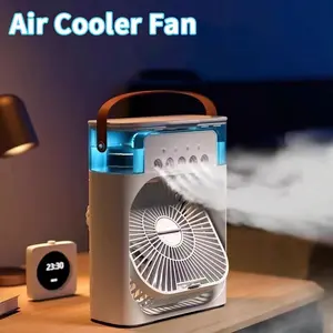 3-in-1 Mini Air Cooler Fan, Portable Personal Air Conditioner with LED Light & Humidifier for Home Office
