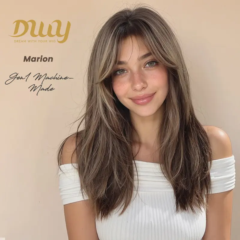 Marion -DWY Middle-length Light Brown Layered with Highlights Glueless  Synthetic Wig for Women 24 Inches Autumn Looks