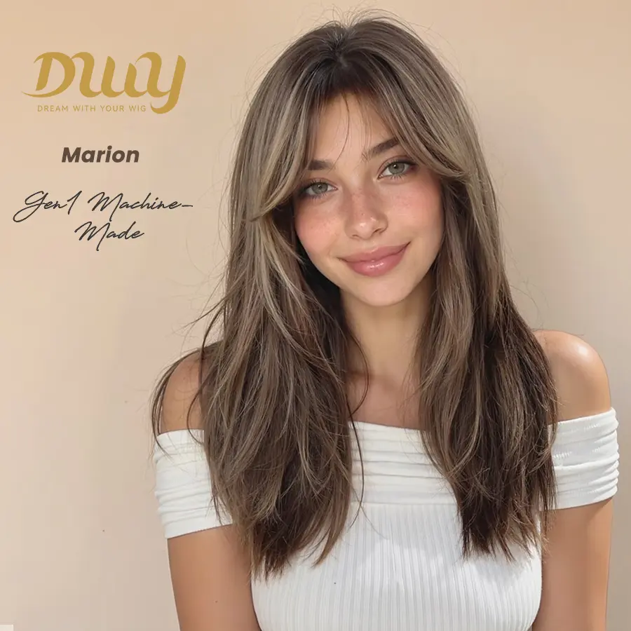 Marion -DWY Middle-length Light Brown Layered with Highlights Glueless  Synthetic Wig for Women 24 Inches Autumn Looks