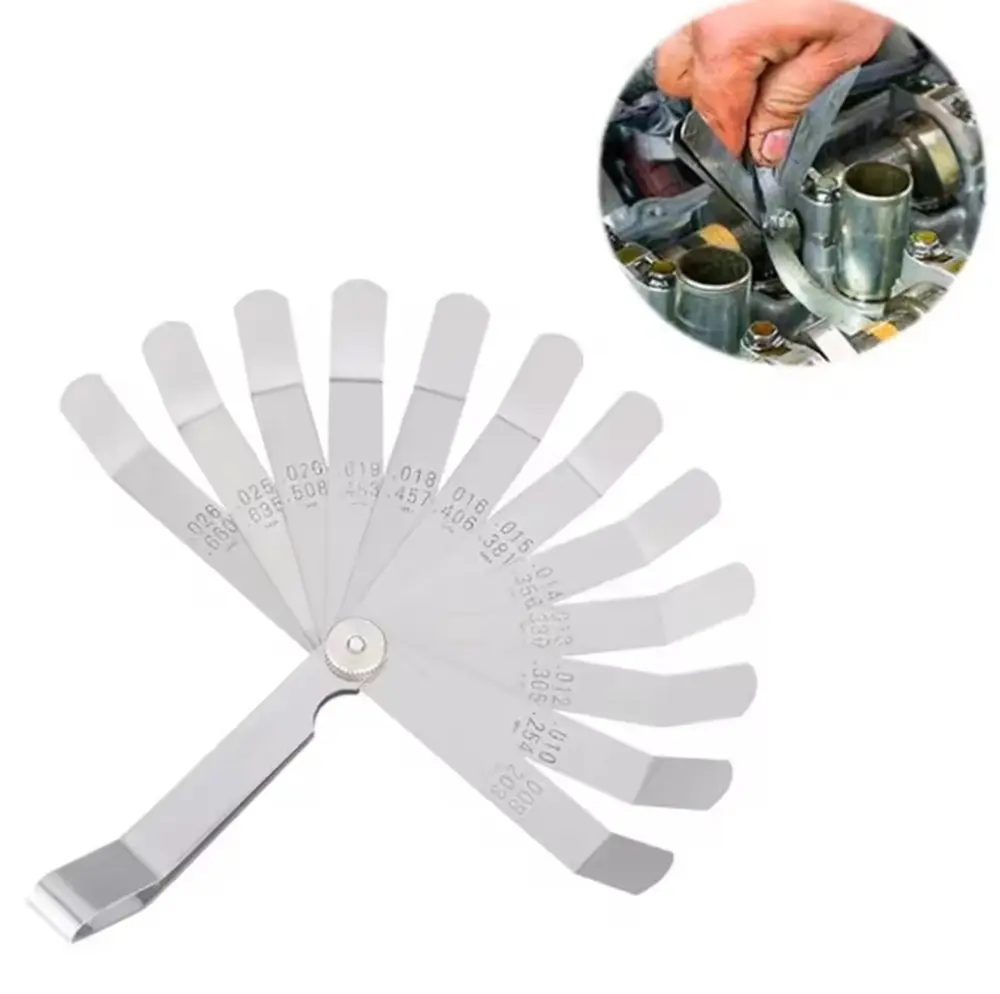 TIKA 16-Blade Stainless Steel Feeler Gauge, Metric and Imperial Gap Measuring Tool for Spark Plug and Valve Adjustment