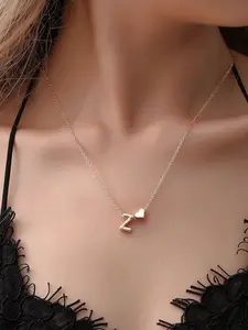 Elegant Heart Pendant Necklace, 26 Letter Design, Stylish Accessory for Women & Girls, Perfect Gift Idea, Versatile Jewelry Piece