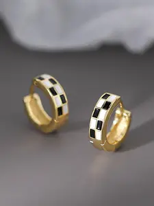 Fashionable Checkerboard Pattern Hoop Earrings, Fashion Jewelry for Party, Daily Clothing Decor, Trendy All-match & Exquisite Jewelry for Birthday Gift, Statement Earrings
