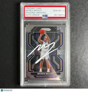 2021-22 Panini Prizm #308 Moses Moody Signed Card AUTO 10 PSA Slabbed RC Warrior