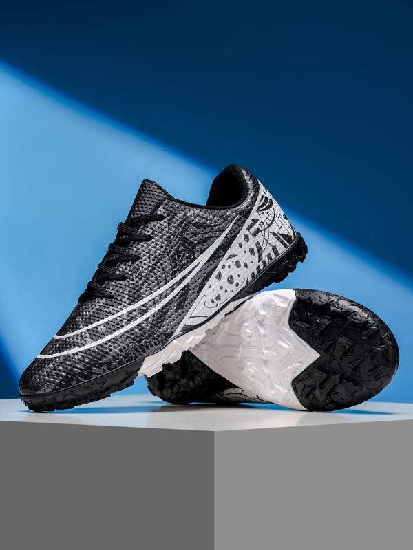 Unisex Blue - Silver - Black Contrast Football Shoes, Soccer Cleats, Personalized Texture Design, Breathable and Wear - resistant Upper, Strong Grip Studs for Better Field Performance, Ideal for Football Training and Matches