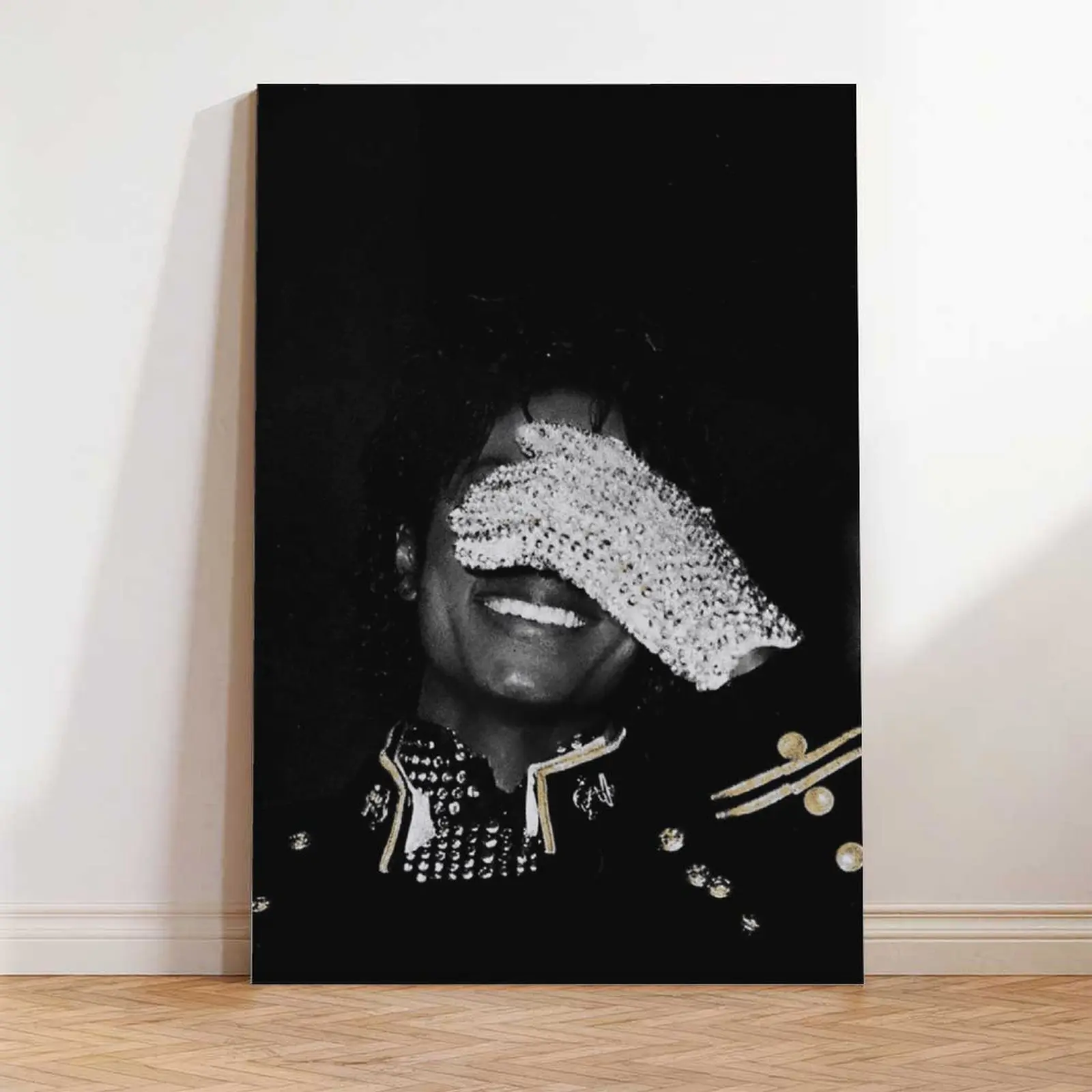 Michael Jackson Iconic Pop Legend Glove Portrait Print Poster - Black Minimalist Home Decor, Artistic Room Decoration Supplies