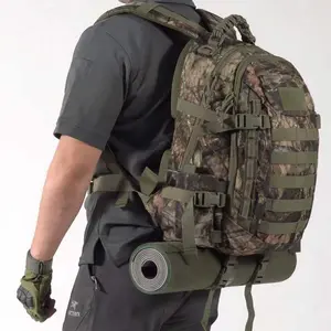 Tactical Camouflage Durable Outdoor Rucksack, 30-36L Expandable Roll-Top Hiking Backpack, Waterproof 900D Oxford Fabric, MOLLE System, All-Terrain Adventure Gear