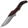 Damascus Steel Foldable Pocket Knife with Wood Handle - Compact Blade, Folding Pocket Tool, Portable Multipurpose Knives, Kitchen Peeling Tool, Unique Gift