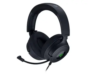 Razer Kraken V4 X Wired Gaming Headset: 40 mm Drivers - Cardioid Mic - Memory Foam Cushions - Chroma RGB Lighting - Type C & Type A Cable - for PC, Mac, PS5, Nintendo Switch, Steam Deck, Smartphone