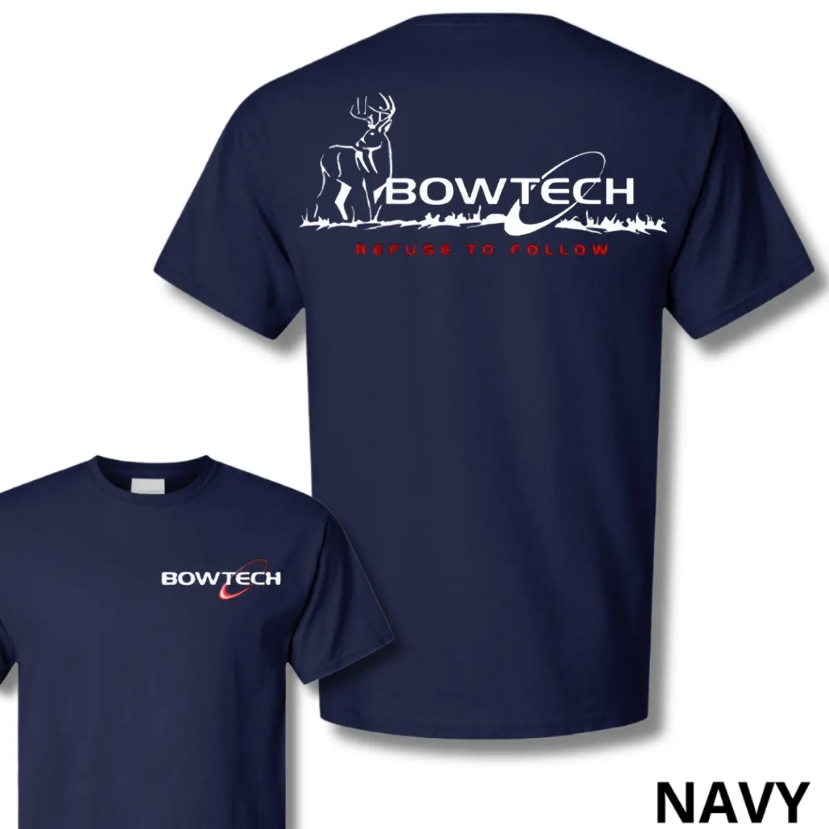 Bowtech Archery Refuse To Follow T-Shirt, Unisex 2 Sides Design, 100% Cotton, Tactical Gear for Archery Enthusiasts and Streetwear Lovers