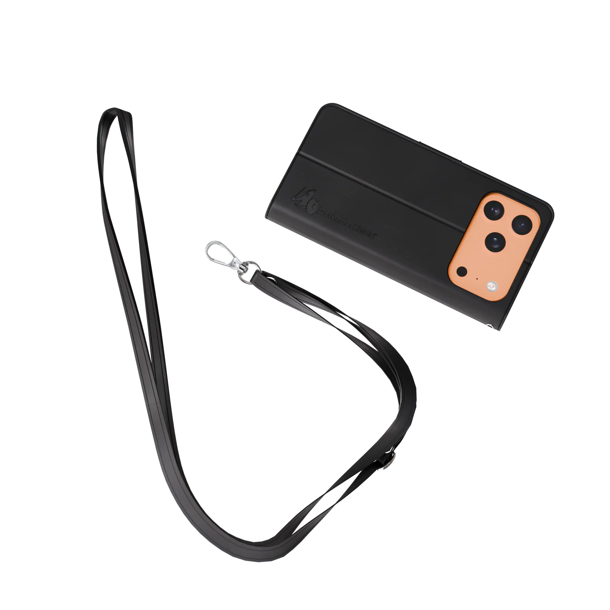 Crossbody Strap, adjustable accessory designed to pair seamlessly with your DefenderShield EMF Blocking Wallet Case for hands-free convenience.