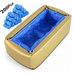 LYSHIYI Shoe Covers Machine Automatic Shoe Cover Dispenser with 200pcs Disposable Plastic Shoe Cover for Home, Office, Supermarket, Factory, Hospital (Gold)