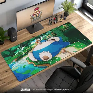 Snorlax Forest Nap Mouse Pad - Relaxed PokÃ©mon Scene Gaming Desk Mat, Kanto Decor for PokÃ©mon Fans Gift, Desk Mat Gift