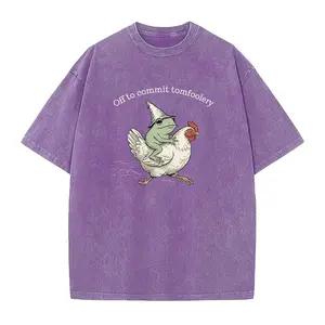 Off to Commit Tomfoolery T-Shirts, Frog Riding Chicken Tee, Sarcastic Graphic Tee