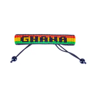 World Cup 2026 Ghana Beaded Flag Bracelet – Handmade & Adjustable