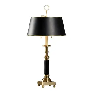 Candlestick Cast Brass Finish Table Lamp