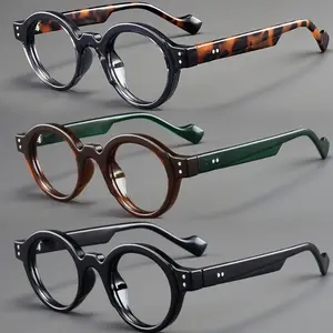 Vintage Style Oversized Round Reading Glasses, PC Frame, Blue Light Blocking Lenses, Presbyopic Eyewear for Men and Women