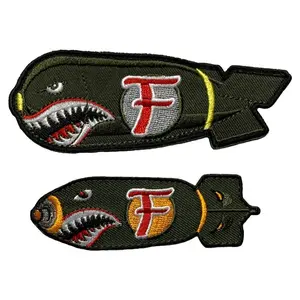 Dropping F Bomb WW 2 Style Tactical Patch [2PC Bundle -“Hook” Fastener-FB8-9]