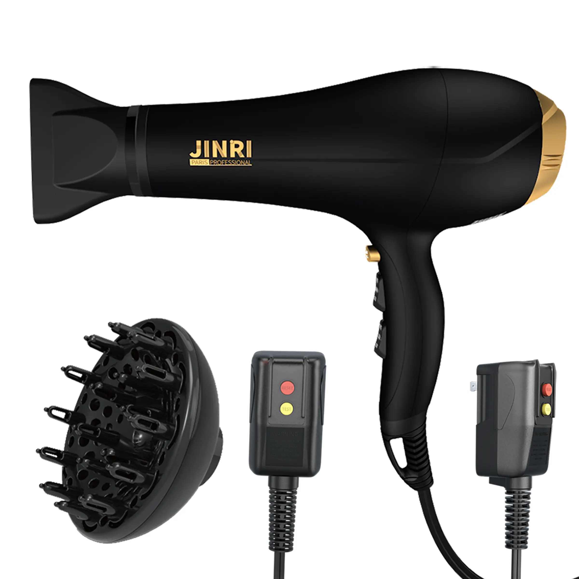 JINRI 2000W Professional Tourmaline Hair Dryer - Negative Ionic Salon Hair Blower with AC Motor, Light Weight, Low Noise, Heat Protection, Ionizer, Moisturizing, Cuticle-Sealing, Diffuser & Concentrator (TikTok Shop Back to School)
