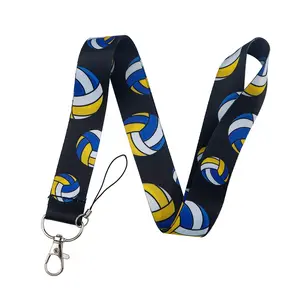 Volleyball Pattern Neck Strap Lanyard for Keys Keychain Badge Holder ID Credit Card Pass Gym Hang Rope Lariat Mobile Phone Charm Accessories