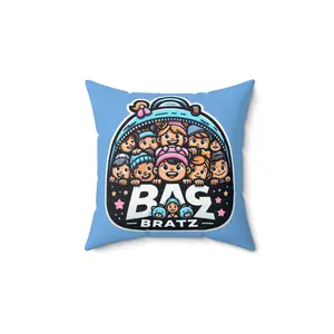 Bag Brat’z Spun Polyester Square Pillow matches our Bag Bratz blanket. This decorative pillow is sure to make your kids bedding look more plush. Order yours now.